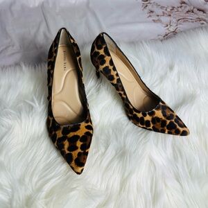 Gianni Bini Leopard Print Pointed Toe Pumps - Brown/Black